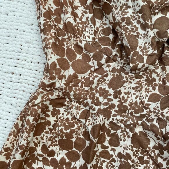 Vintage Dusty Rose Floral V-Neck Dress - Size Small - Picture 5 of 5